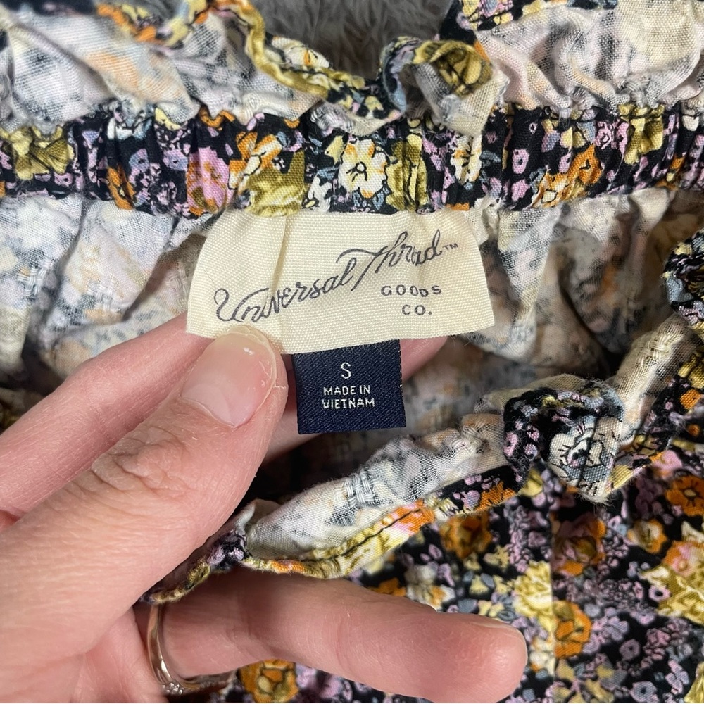 Universal Thread Women's Balloon 3/4 Sleeve Floral Blouse Size Small Cottagecore - Picture 3 of 9
